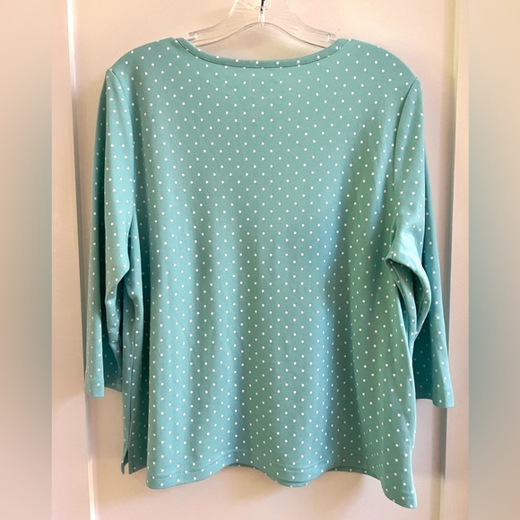 Appleseeds 3/4 Sleeve Polka Dot Top  PL - Picture 3 of 9